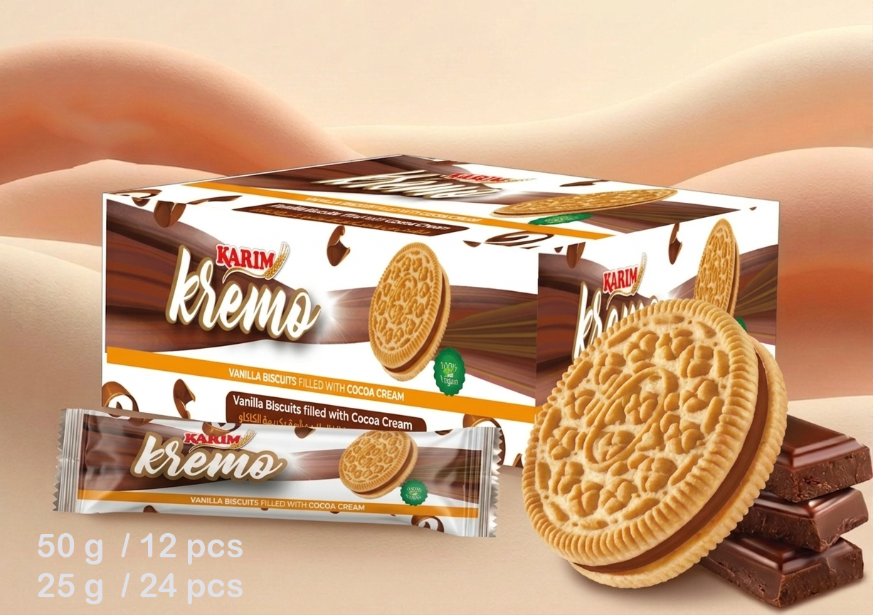Kremo vanilla biscuits chocolate cream
