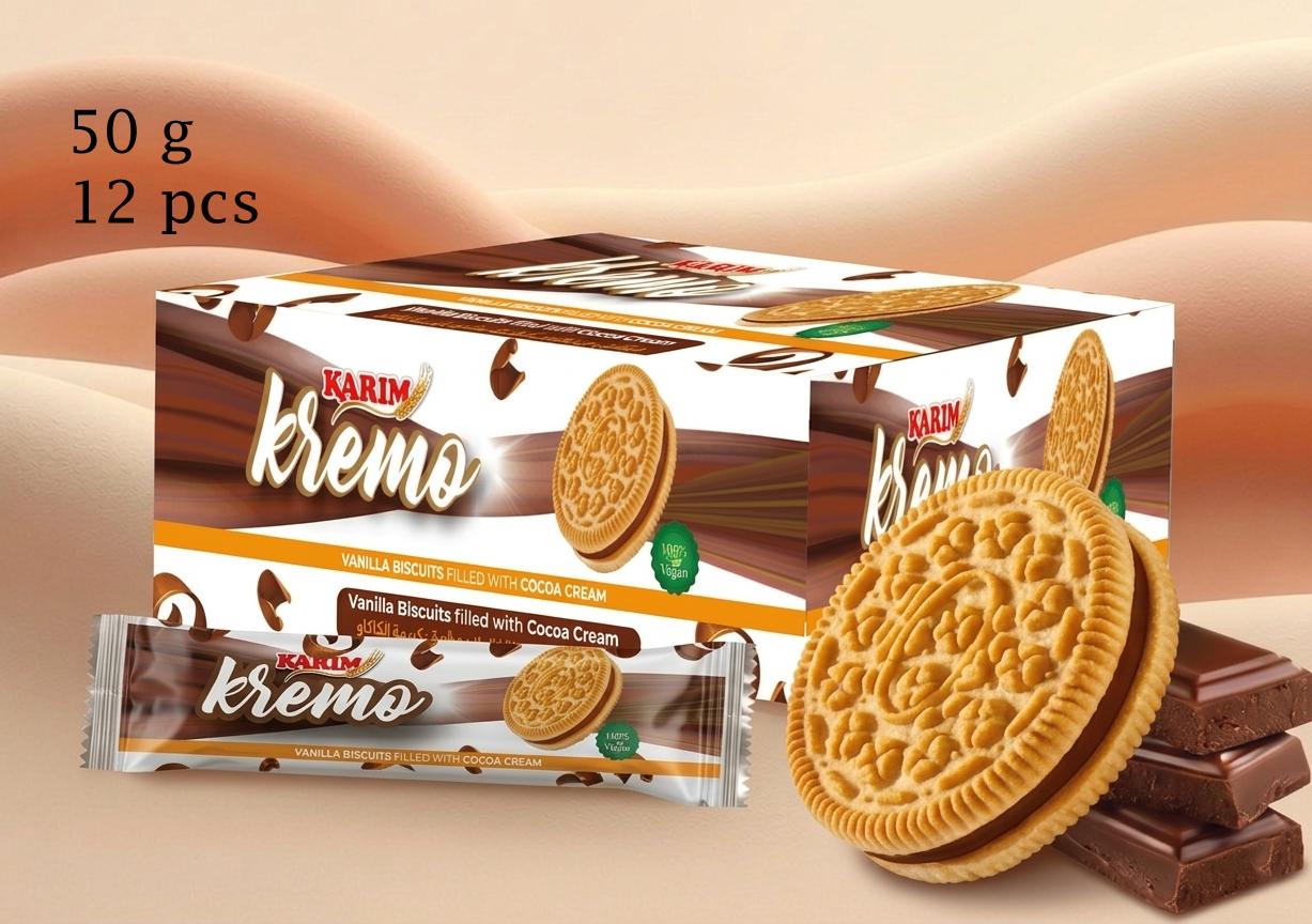 Kremo vanilla biscuits chocolate cream