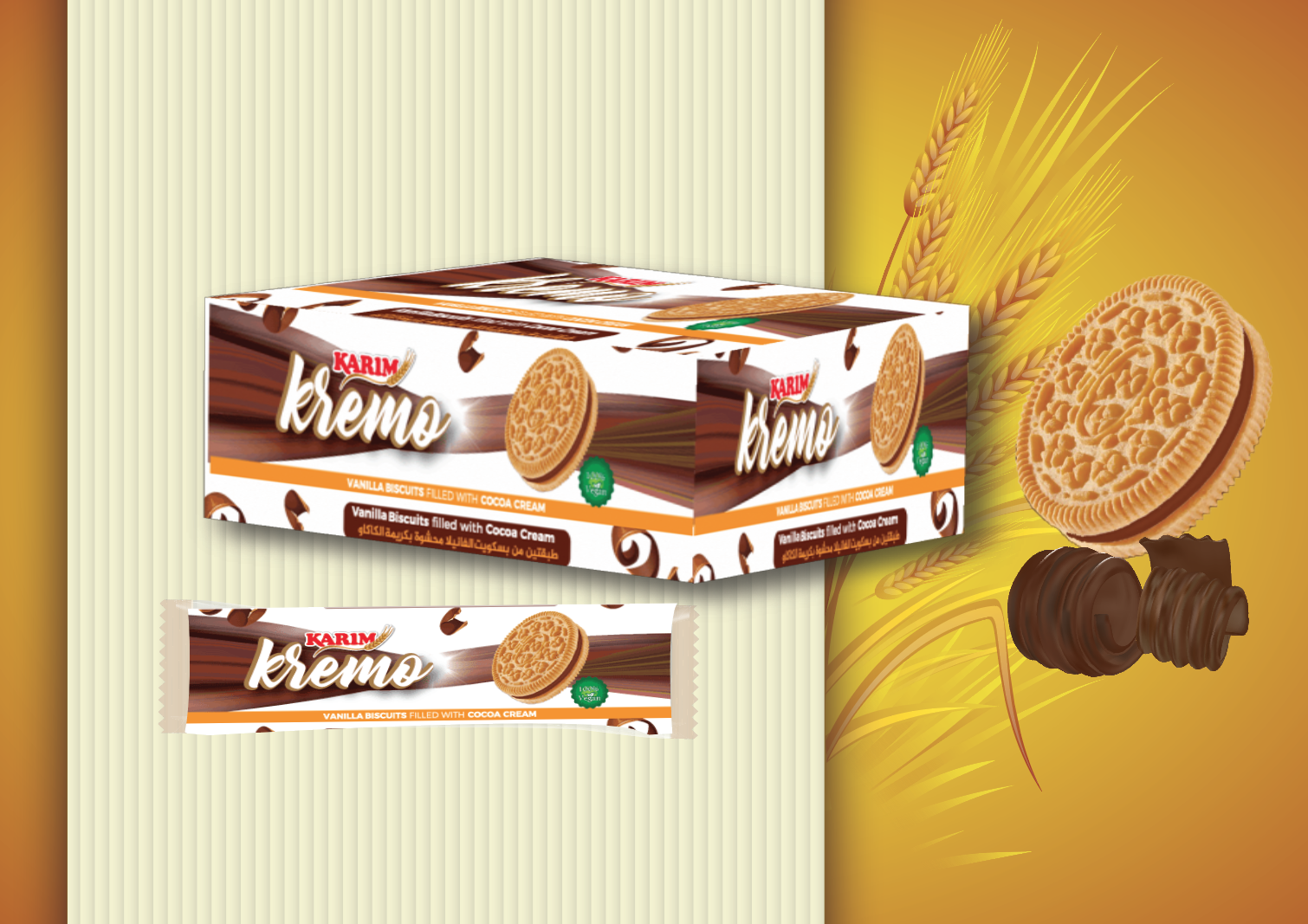 Kremo vanilla biscuits chocolate cream