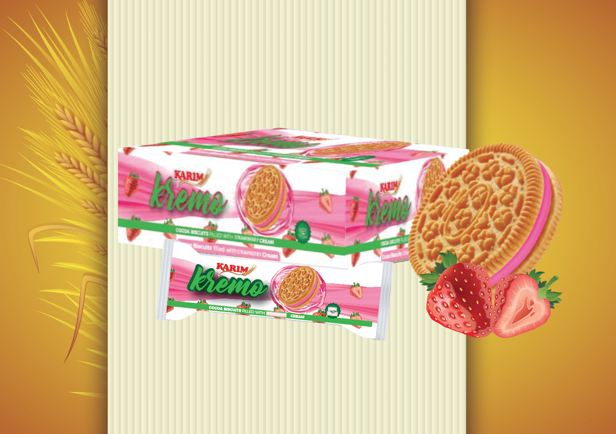 Kremo vanilla biscuits strawberry cream