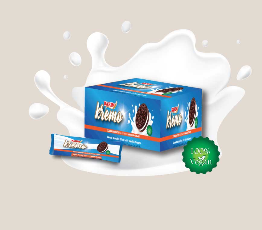 Kremo cocoa biscuits vanilla cream