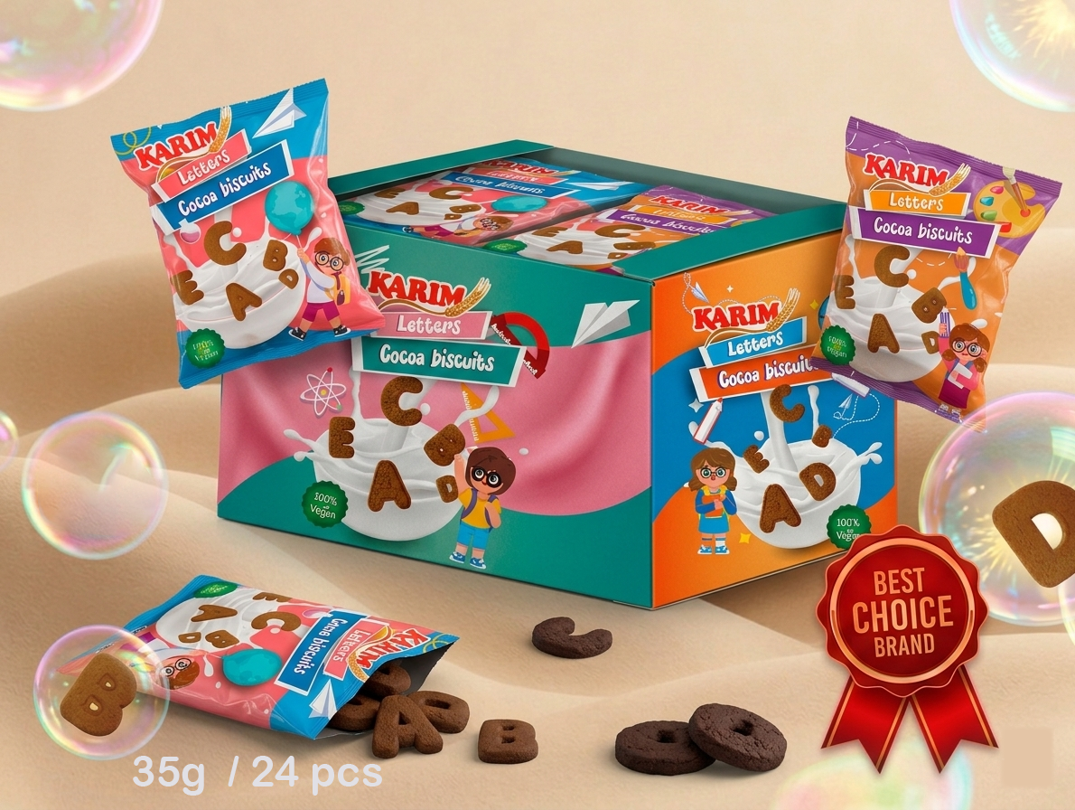 Letters cocoa crackers