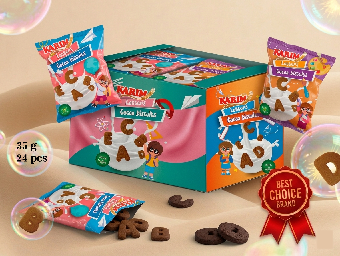 Letters cocoa crackers