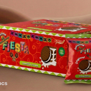 fiesta cocoa biscuit filled with vanilla cream